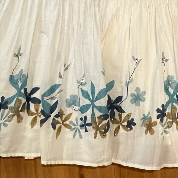 JH Collectibles Size 6 Women's Beaded Floral Ruffled Cotton Skirt Drawstring Zip - Picture 8 of 11